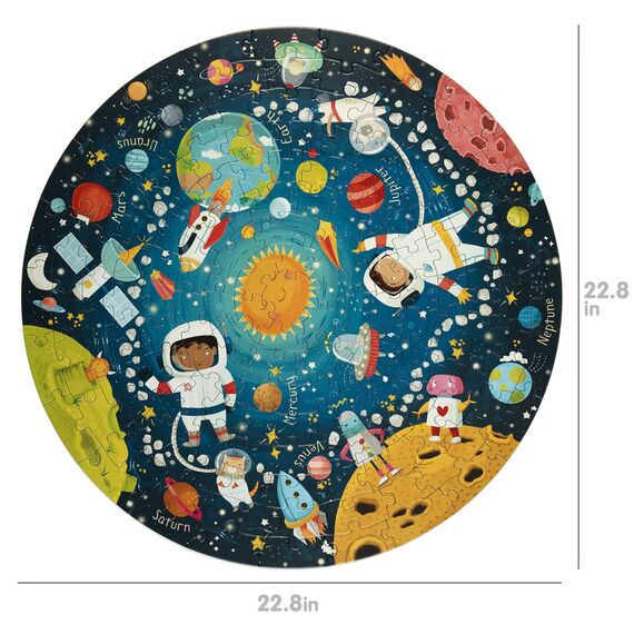 boppi Rundpuzzle – Weltraum, Planeten und Sonnensystem – 150-teiliges Lernpuzzle – Umweltfreundlich | 100% Recyclingkarton – Alter: 5–8 Jahre