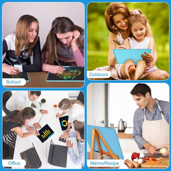 LCD-Schreibtablett für Kinder, Wiederaufladbare Maltafel Zeichentafel, Vorschule Lernen Spielzeug Weihnachten Geburtstag Ostern Geschenk 3 4 5 6 7 Jahre alt Mädchen Jungen (21-Blau, 21 Blau)