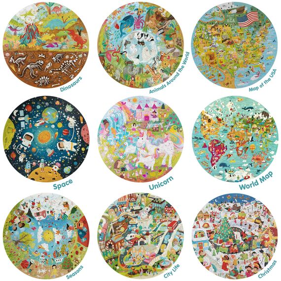 boppi Rundpuzzle – Einhorn, Fabelwesen & Fantasiewelten – 150-teiliges Lernpuzzle – Umweltfreundlich | 100% Recyclingkarton – Alter 5–8 Jahre