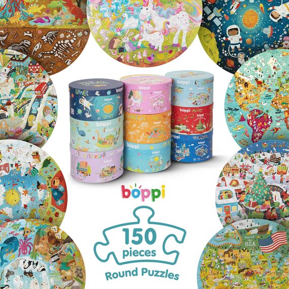 boppi Rundpuzzle – Stadtleben – 150-teiliges Lernpuzzle – Umweltfreundlich | 100% Recyclingkarton – Alter 5–8 Jahre