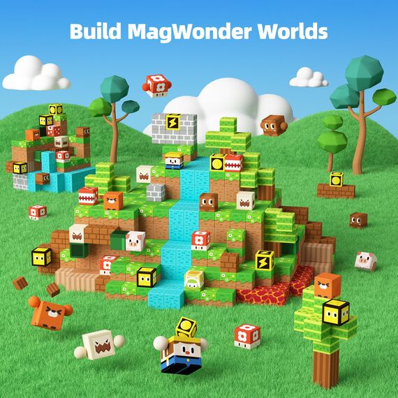 GobiDex Magnetische Bausteine, Bauen magnetische Blöcke Welt, Holzfäller Abenteuer Spiel für Jungen und Mädchen, Magnetspielzeug für Kinder Geschenke, Spielzeug ab 3-6, 4-8, 5-10, 2025 Neu