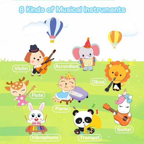 Lobyoh Baby Musikmatte Klaviermatte mit 8 Musikinstrumente, Keyboard Kinder Tanzmatte, Spielzeug Geschenk für Kleinkinder Jungen Mädchen