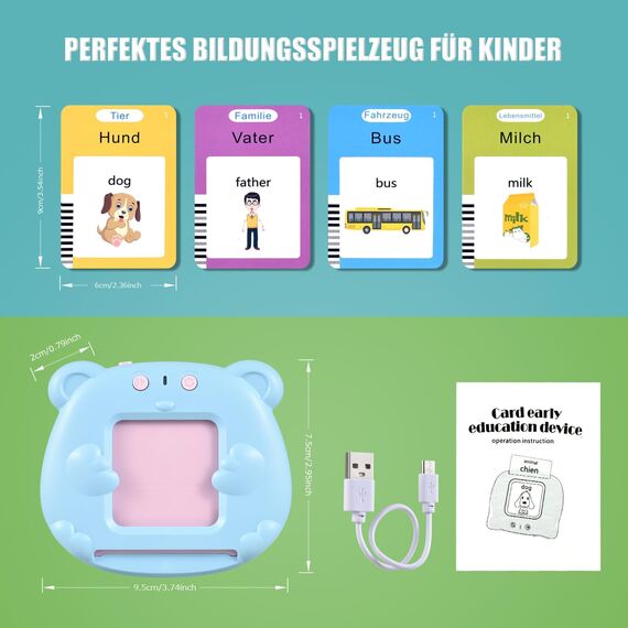 Sprechende Lernkarten Kinderspielzeug 510 Wörter Ab 2 3 4 5 6 Jahre 255 Blätter Lernspiele Für Autismus Lernspielzeug Deutsch Lernen Für Kinder Vorschulkinder Geschenk Für Jungen Mädchen 2-4 Jahre