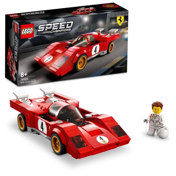 LEGO 76908 Speed Champions Lamborghini Countach Bausatz für Modellauto & 76906 Speed Champions 1970 Ferrari 512 M Bausatz für Modellauto, Spielzeug-Auto, Rennwagen für Kinder, 2022 Kollektion