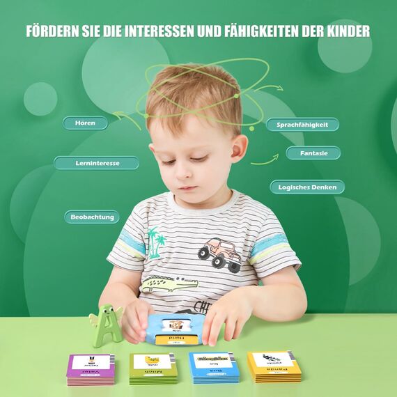 Sprechende Lernkarten Kinderspielzeug 510 Wörter Ab 2 3 4 5 6 Jahre 255 Blätter Lernspiele Für Autismus Lernspielzeug Deutsch Lernen Für Kinder Vorschulkinder Geschenk Für Jungen Mädchen 2-4 Jahre