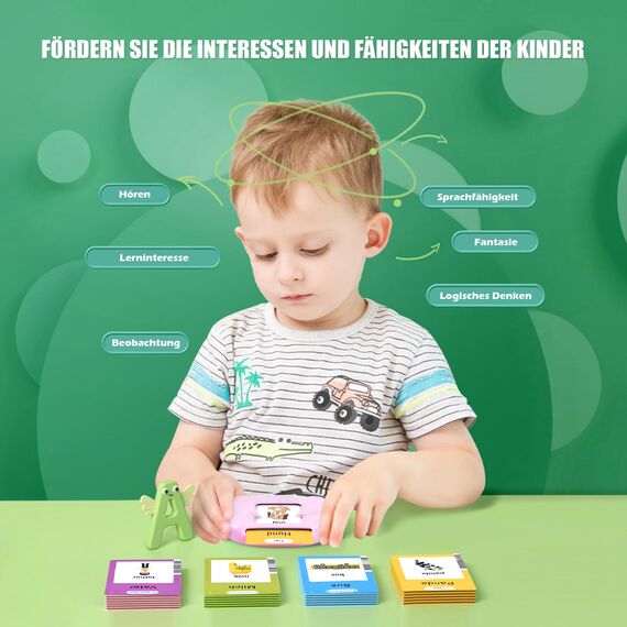 Sprechende Lernkarten Kinderspielzeug Ab 2 3 4 5 6 Jahre Lernspiele Für Autismus Lernspielzeug Deutsch Lernen Für Kinder Vorschulkinder Geschenk Für Jungen Mädchen 2-4 Jahre 112 Blätter 224 Wörter