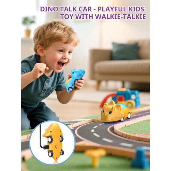 Inspireyes Dinosaurier Walkie Talkie Kinder Aufladbar, Ostergeschenke Kinder für ab 3 Jahren, drinnen & draußen, Geschenk für Kinder zu Geburtstag, Weihnachten, 2er-Set