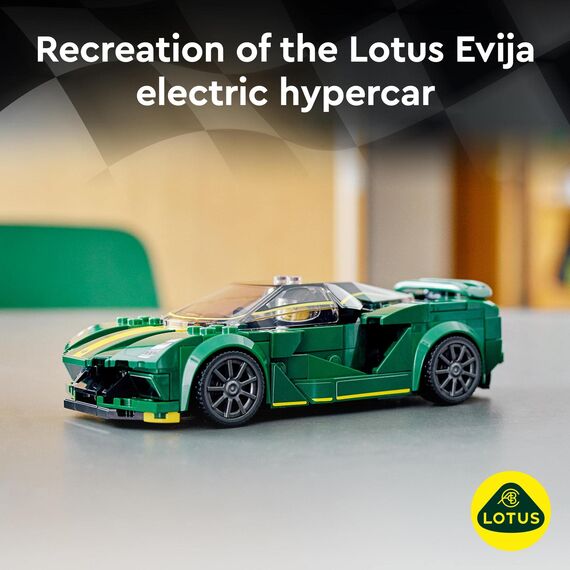 LEGO 76908 Speed Champions Lamborghini Countach Bausatz für Modellauto & 76907 Speed Champions Lotus Evija Bausatz für Modellauto, Spielzeug-Auto, Rennwagen für Kinder, 2022 Kollektion