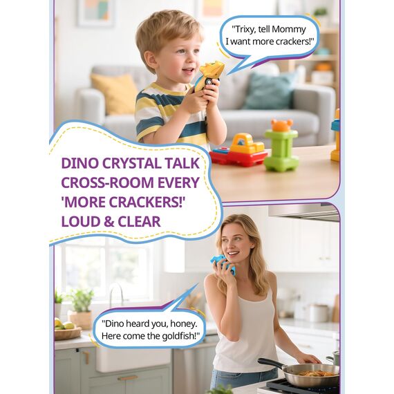 Inspireyes Dinosaurier Walkie Talkie Kinder Aufladbar, Ostergeschenke Kinder für ab 3 Jahren, drinnen & draußen, Geschenk für Kinder zu Geburtstag, Weihnachten, 2er-Set