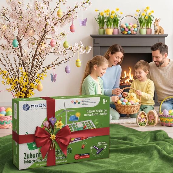 noDNA Elektronik Baukasten Kinder Zukunftswerkstatt für erneuerbare Energien Experimentierkasten ab 8 Jahre Experimente für Kinder ab 8, Elektronik Bausatz Ostergeschenke Kinder 8 Jahre Geschenk Junge