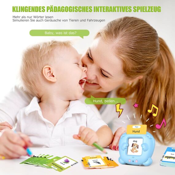 Sprechende Lernkarten Kinderspielzeug 510 Wörter Ab 2 3 4 5 6 Jahre 255 Blätter Lernspiele Für Autismus Lernspielzeug Deutsch Lernen Für Kinder Vorschulkinder Geschenk Für Jungen Mädchen 2-4 Jahre