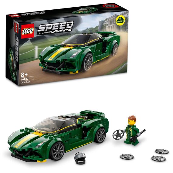 LEGO 76908 Speed Champions Lamborghini Countach Bausatz für Modellauto & 76907 Speed Champions Lotus Evija Bausatz für Modellauto, Spielzeug-Auto, Rennwagen für Kinder, 2022 Kollektion