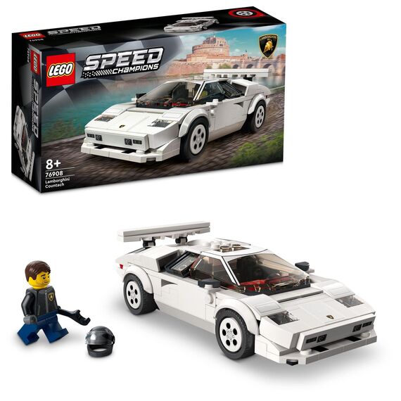 LEGO 76908 Speed Champions Lamborghini Countach Bausatz für Modellauto & 76907 Speed Champions Lotus Evija Bausatz für Modellauto, Spielzeug-Auto, Rennwagen für Kinder, 2022 Kollektion