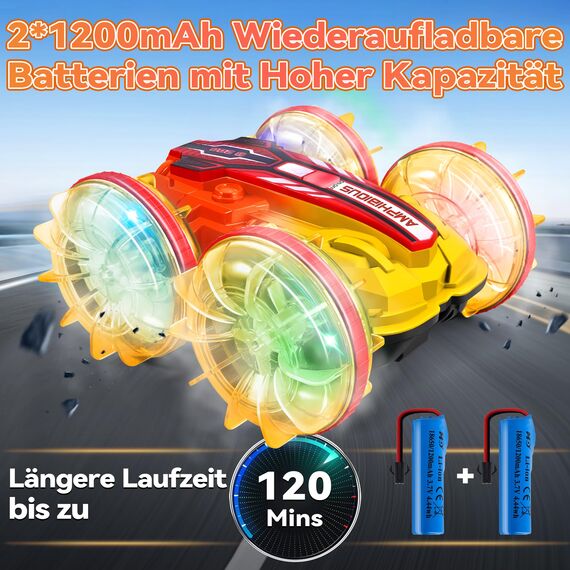 GLEEHAPY Ferngesteuertes Auto ab 4 5 6 7 8 9 10 Jahre, Amphibienfahrzeug Ferngesteuert RC Auto Ferngesteuert Outdoor Spielzeug Kinder für Jungen Mädchen ab 3-12 Jahre Weihnachten Geburtstags Geschenke