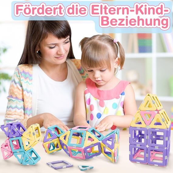 Lovchil Magnetische Bausteine, Magnetspielzeug Magneten Kinder, Magnetbausteine Magnet Montessori Spielzeug für Geschenk ab 3 4 5 6 7 8 Jahre Mädchen Junge – Bauklötze Kinderspielzeug 36 Teile