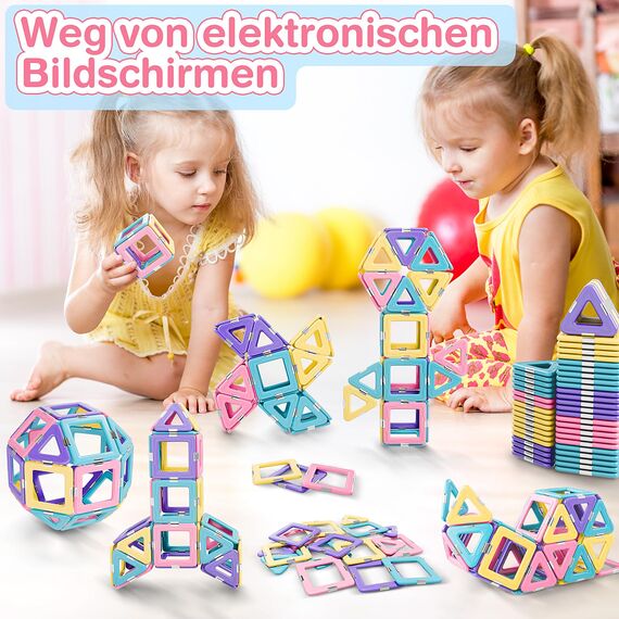 Lovchil Magnetische Bausteine, Magnetspielzeug Magneten Kinder, Magnetbausteine Magnet Montessori Spielzeug für Geschenk ab 3 4 5 6 7 8 Jahre Mädchen Junge – Bauklötze Kinderspielzeug 36 Teile