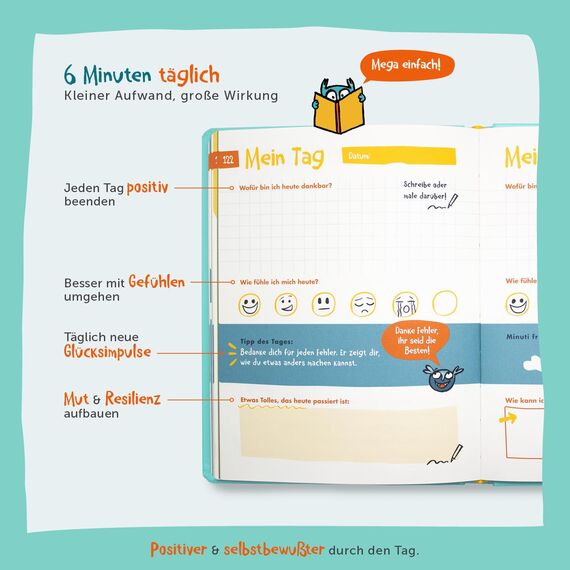 6-Minuten Gefühlstagebuch & Gefühlskarten Set
