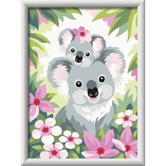 Ravensburger CreArt 28984 - Süße Koalas - Malen nach Zahlen für Kinder ab 9 Jahre, Malset mit Rahmen, Pinsel und Acrylfarben, Geschenk für Mädchen und Jungen
