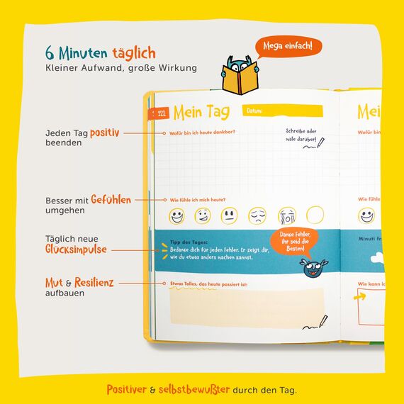 UrBestSelf 6-Minuten Gefühlstagebuch & Gefühlskarten Set