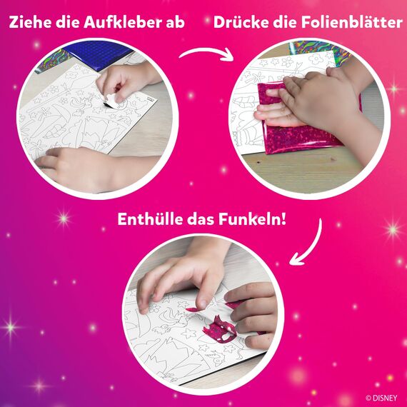 Skillmatics Kunst & Bastelaktivität- Folienspaß Disney Prinzessin, Schmutzfreie Kunst für Kinder, Bastelsets, DIY-Aktivität, Geschenke für Mädchen & Jungen im Alter von 4, 5, 6, 7, 8, 9