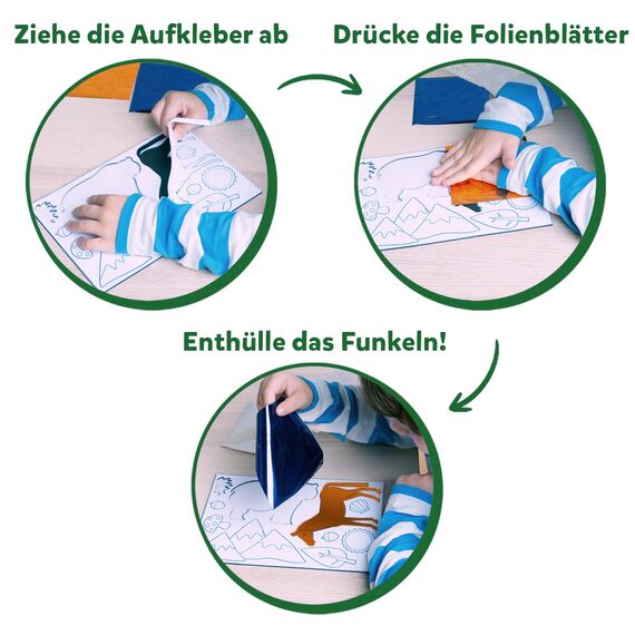 Skillmatics Kunst & Bastelaktivität- Folienspaß Tiere, Schmutzfreie Kunst für Kinder, Bastelsets, DIY-Aktivität, Geschenke für 4 bis 9 Jahre