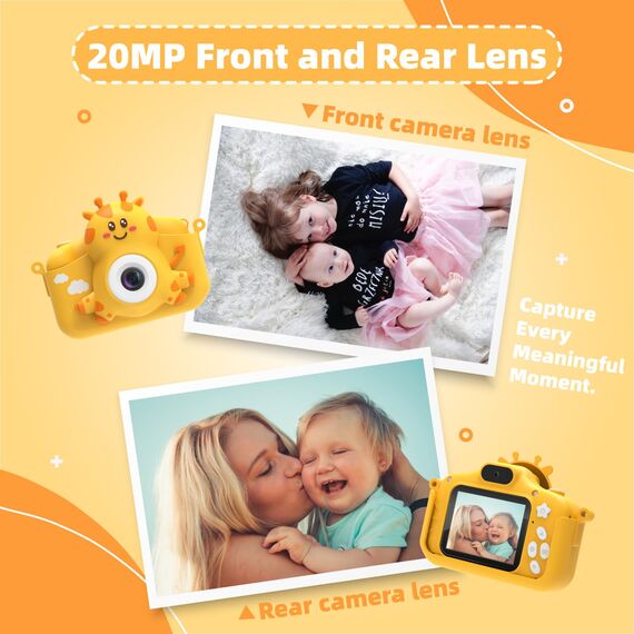 TIATUA Kinderkamera, 1080P Kamera Kinder mit 2.0”-Bildschirm & 32GB Karte, Selfie Digitalkamera & Fotoapparat Kinder, Weihnachts Geburtstagsgeschenke, Spielzeug für 3-12 Jahre Mädchen Jungen