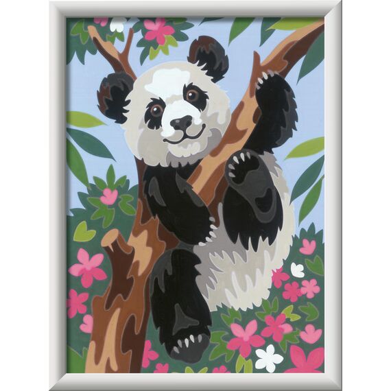 Ravensburger CreArt 20161 - Süßer Pandabär - Malen nach Zahlen für Kinder ab 9 Jahre, Malset mit Rahmen, Pinsel und Acrylfarben, Geschenk für Mädchen und Jungen
