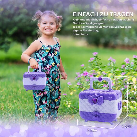 Kinderschminke Set Make Up Set - Kinder Schminkset,Kinder Schminkkoffer Mädchen Spielzeug, Halloween Weihnachts Geburtstags Geschenke für Mädchen 4-12Jahre Purple…