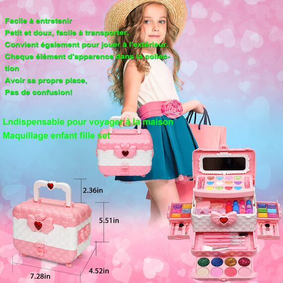 Kinderschminke mädchen Set - Kinder Schminkset dchen,Kinder Schminkkoffer dchen Spielzeug, Halloween Weihnachts Geburtstags Geschenke dchen 4-12Jahre