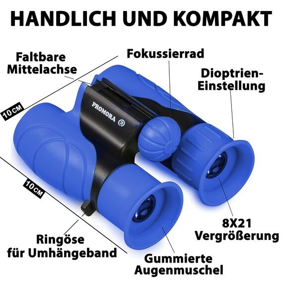 Fernglas für Kinder - Optimales Geschenk für Jungen und Mädchen - Starke Vergrößerung 8X21 – Umfangreiches Set inklusive Lupe & Kompass – Spielzeug für Kinder 3-12 Jahre