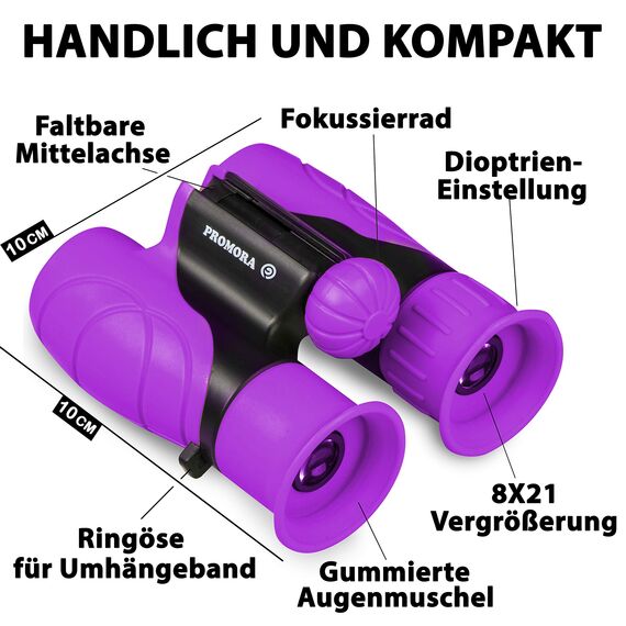 Fernglas für Kinder - Optimales Geschenk für Jungen und Mädchen - Starke Vergrößerung 8X21 – Umfangreiches Set inklusive Lupe & Kompass – Spielzeug für Kinder 3-12 Jahre