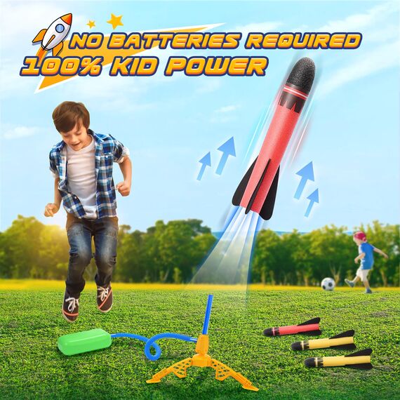 HappyKidsClub Raketen Spielzeug für Kinder, Outdoor Spielzeug ab 3-12 Jahre Junge Outdoor Spiele Ostergeschenke Kinder 3-12 Jahre Garten Spielzeug Kinder für Draußen Kinderspielzeug ab 3-12 Jahre