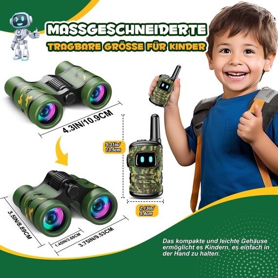 Dislocati Kinder Outdoor Spielzeug ab 3-9 Jahre - Walkie Talkie, Fernglas, Garten Spielzeug, Draußen Spiele, Ostergeschenke für Jungen & Mädchen