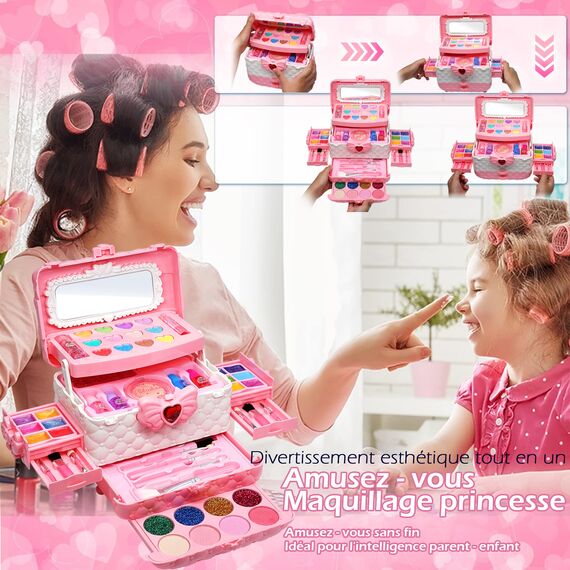 Kinderschminke mädchen Set - Kinder Schminkset dchen,Kinder Schminkkoffer dchen Spielzeug, Halloween Weihnachts Geburtstags Geschenke dchen 4-12Jahre