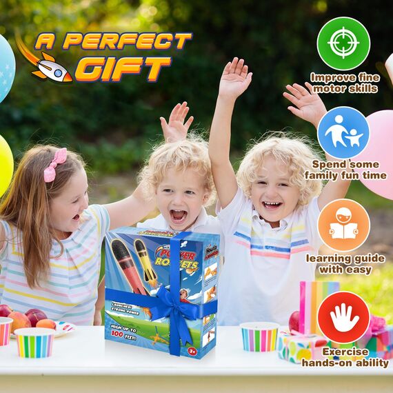 HappyKidsClub Raketen Spielzeug für Kinder, Outdoor Spielzeug ab 3-12 Jahre Junge Outdoor Spiele Ostergeschenke Kinder 3-12 Jahre Garten Spielzeug Kinder für Draußen Kinderspielzeug ab 3-12 Jahre