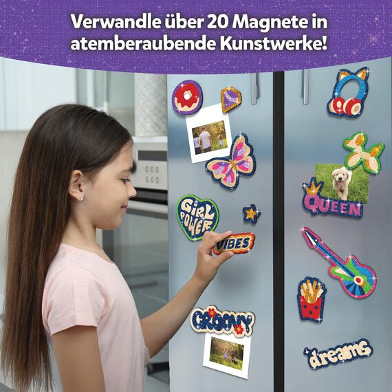 Skillmatics Folienspaß – Girl Power, 20+ DIY Folienkunst-Magnete, kleckerfreies Bastelset, 60+ Schaumstoff-Aufkleber, kreative Aktivität für Mädchen, Kinder, Tweens, Teens (7–13 Jahre), Geschenk, Reis