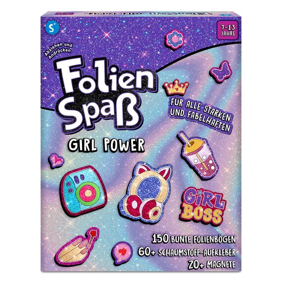 Skillmatics Folienspaß – Girl Power, 20+ DIY Folienkunst-Magnete, kleckerfreies Bastelset, 60+ Schaumstoff-Aufkleber, kreative Aktivität für Mädchen, Kinder, Tweens, Teens (7–13 Jahre), Geschenk, Reis