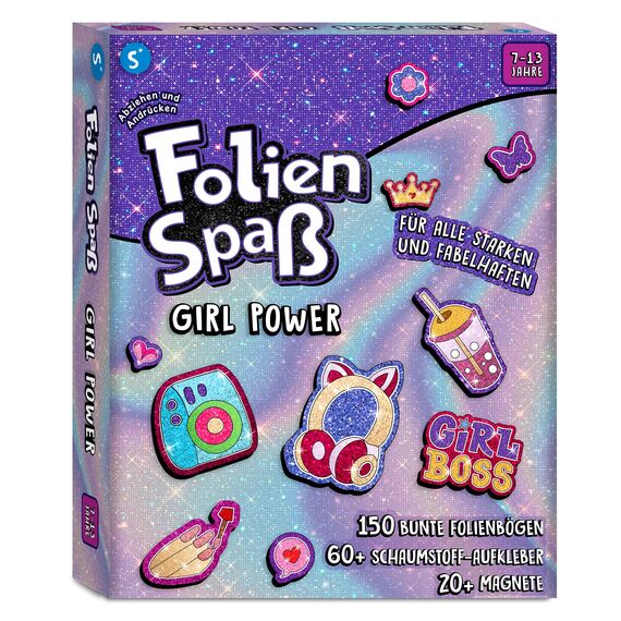 Skillmatics Folienspaß – Girl Power, 20+ DIY Folienkunst-Magnete, kleckerfreies Bastelset, 60+ Schaumstoff-Aufkleber, kreative Aktivität für Mädchen, Kinder, Tweens, Teens (7–13 Jahre), Geschenk, Reis