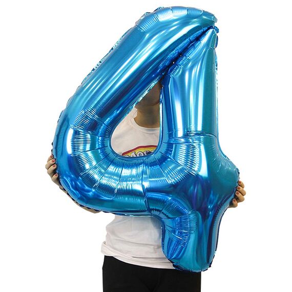 2 Luftballons Zahl 14, Nummer Luftballon Blau Mädchen Junge Jungs,40" Riesen Aufblasbar Helium Folienballon Blue Ballons Figuren für Geburtstag 14.Jahre Kinder Jungen Party Dekoration (xxxl 100cm)