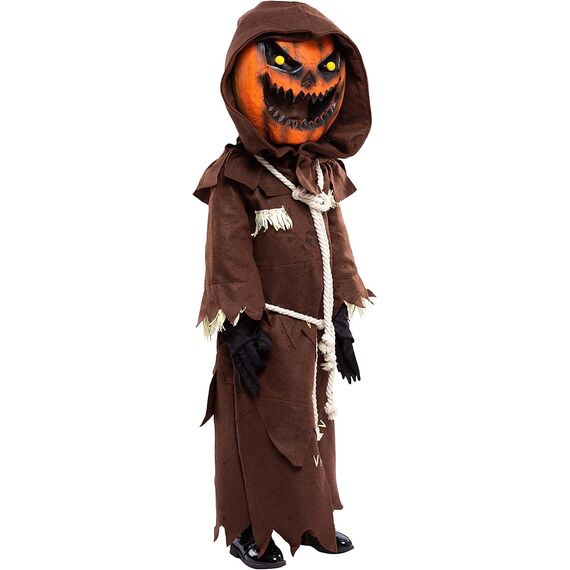 Spooktacular Creations Gruseliges Vogelscheuche Kürbis Bobble Kopf Kostüm mit Kürbis Halloween Maske für Kinder Rollenspiele (X-Large (13-15 yrs))