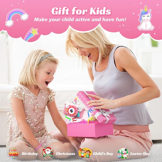 TIATUA Kinderkamera, 1080P Kamera Kinder mit 2.0”-Bildschirm & 32GB Karte, Selfie Digitalkamera & Fotoapparat Kinder, Weihnachts Geburtstagsgeschenke, Spielzeug für 3-12 Jahre Mädchen Jungen
