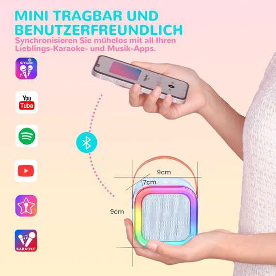 Karaoke Maschine Kinder mit 2 Karaoke Mikrofon Kinder: [Neueste] Kinder Karaoke mit 2 Mikrofonen - Karaoke Anlage - Mini Karaoke - Geschenke für Mädchen - Musikinstrumentzubehör Spielzeug