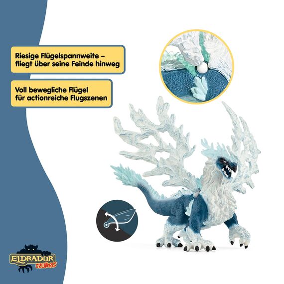 SCHLEICH ELDRADOR Creatures | Eisdrache 70790 | Monster Spielfigur mit beweglichen Flügeln und transparenten Elementen | Geschenk für Mädchen & Jungen | Spielzeug ab 7 Jahren | 20 x 15 x 13 cm