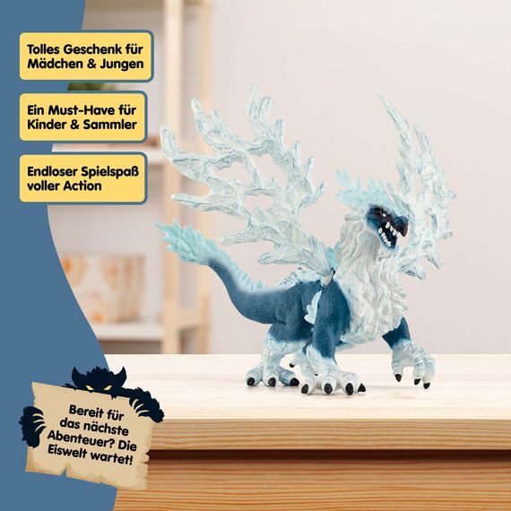 SCHLEICH ELDRADOR Creatures | Eisdrache 70790 | Monster Spielfigur mit beweglichen Flügeln und transparenten Elementen | Geschenk für Mädchen & Jungen | Spielzeug ab 7 Jahren | 20 x 15 x 13 cm