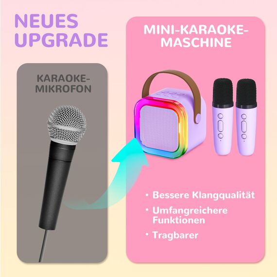 Karaoke Maschine Kinder mit 2 Karaoke Mikrofon Kinder: [Neueste] Kinder Karaoke mit 2 Mikrofonen - Karaoke Anlage - Mini Karaoke - Geschenke für Mädchen - Musikinstrumentzubehör Spielzeug