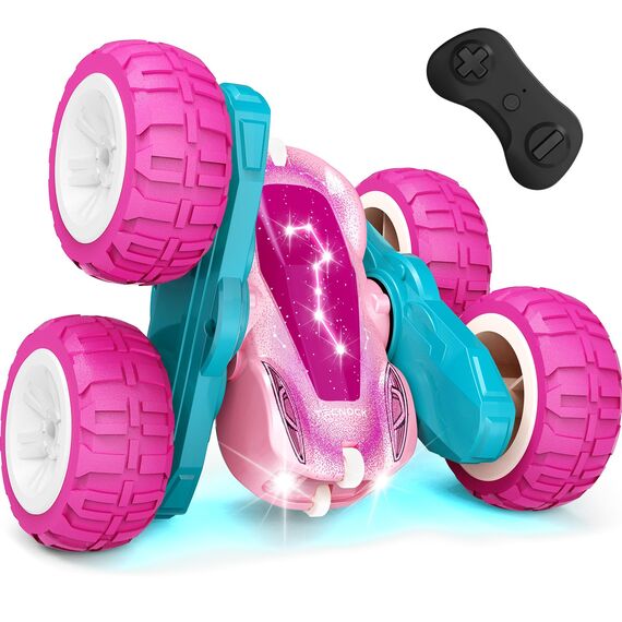 Tecnock 2025 Ferngesteuertes Auto mit 2.4 Ghz Fernbedienung 360°Flip Stunts Rc Auto Monstertruck mit Buntes Licht ab 6-12 Jahre Outdoor Spielzeug Geschenk für Junge Kinder