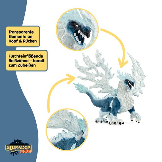 SCHLEICH ELDRADOR Creatures | Eisdrache 70790 | Monster Spielfigur mit beweglichen Flügeln und transparenten Elementen | Geschenk für Mädchen & Jungen | Spielzeug ab 7 Jahren | 20 x 15 x 13 cm