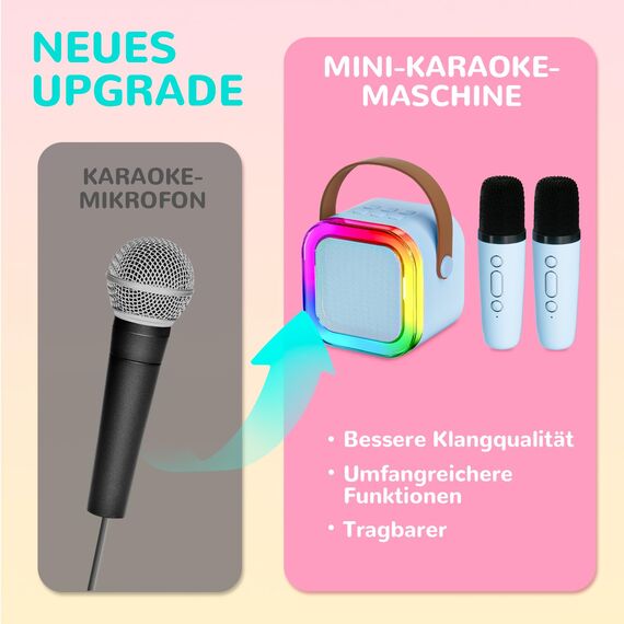 Karaoke Maschine Kinder mit 2 Karaoke Mikrofon Kinder: [Neueste] Kinder Karaoke mit 2 Mikrofonen - Karaoke Anlage - Mini Karaoke - Geschenke für Mädchen - Musikinstrumentzubehör Spielzeug