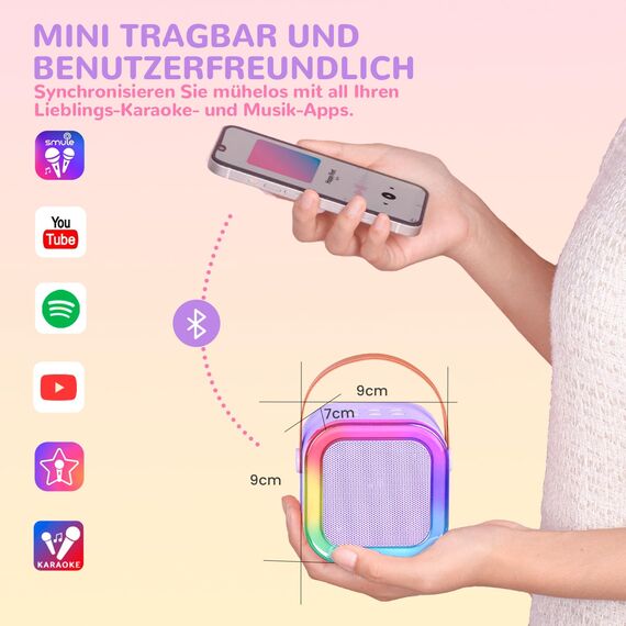 Karaoke Maschine Kinder mit 2 Karaoke Mikrofon Kinder: [Neueste] Kinder Karaoke mit 2 Mikrofonen - Karaoke Anlage - Mini Karaoke - Geschenke für Mädchen - Musikinstrumentzubehör Spielzeug