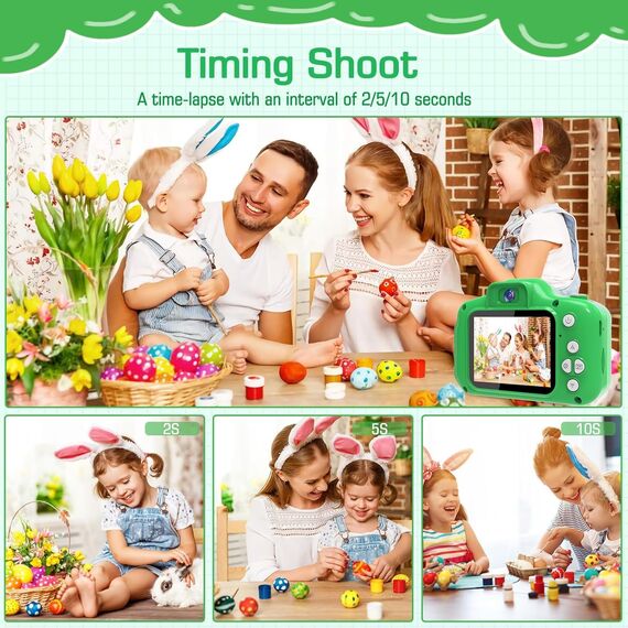 MYSTILUCK Kinderkamera, 1080P HD Digitalkamera für Kinder mit 2,0"-Bildschirm & 32GB-Karte, Kinderspielzeug Geburtstag und Weihnachten Geschenke für Jungen & Mädchen 3-12 Jahren